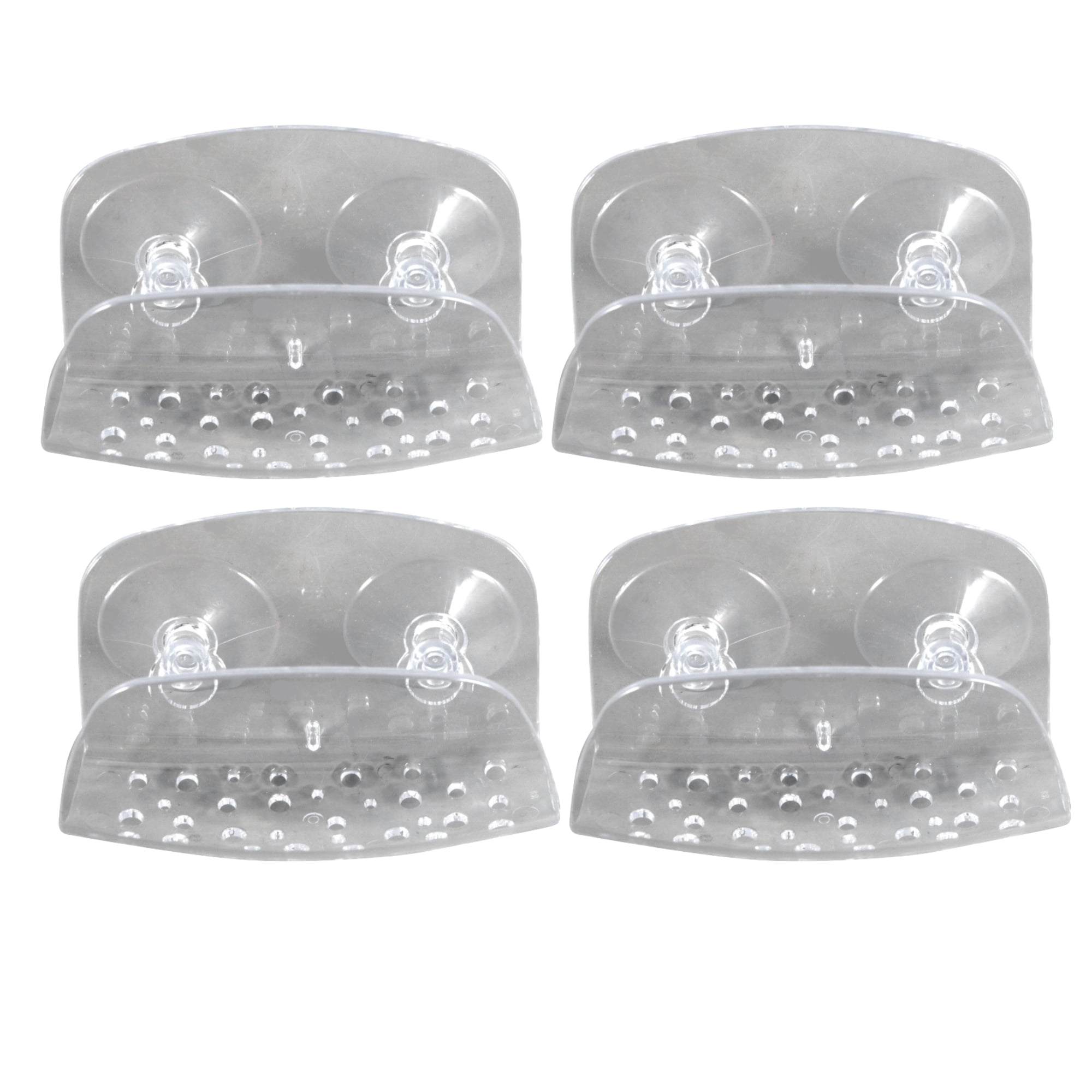 4 Pieces Plastic Clear Sponge Holders for Home Kitchen Sink Suction Bar ...