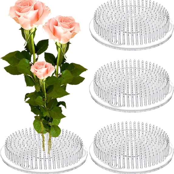 4 Pieces Plastic Flower Frog Pin Holder Clear Flower Arranger Frog for Flower Arrangement Japanese Decoration Floral Arrangement for Plant Decoration, Mother's Day, Spring Activity