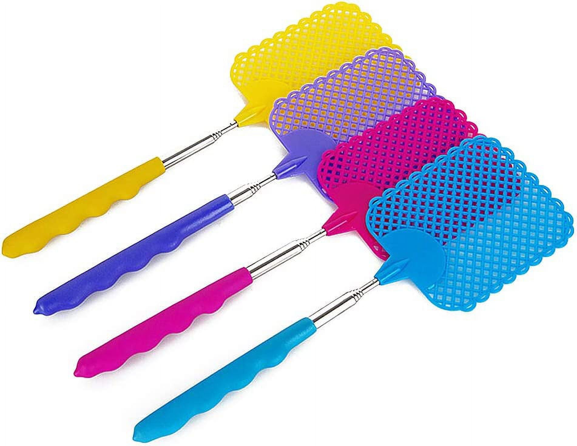 4 Pieces Plastic Fly Swatter Extendable Manual Swat Fly Tool with