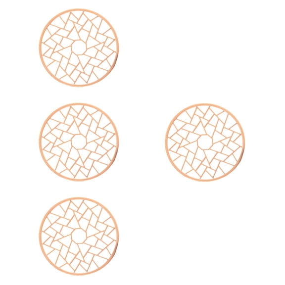 FUEENIRVA Khaki Alloy Trivet Mat for Outdoor Use, Nonslip Tea Warmer Pad 4Pcs