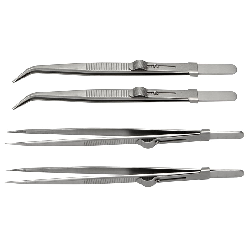 4 Pieces Precision Soldering Tweezer ESD Anti-Static Industrial Electronic  Tweezers Tool Set for Jewelry Makeing Craft 