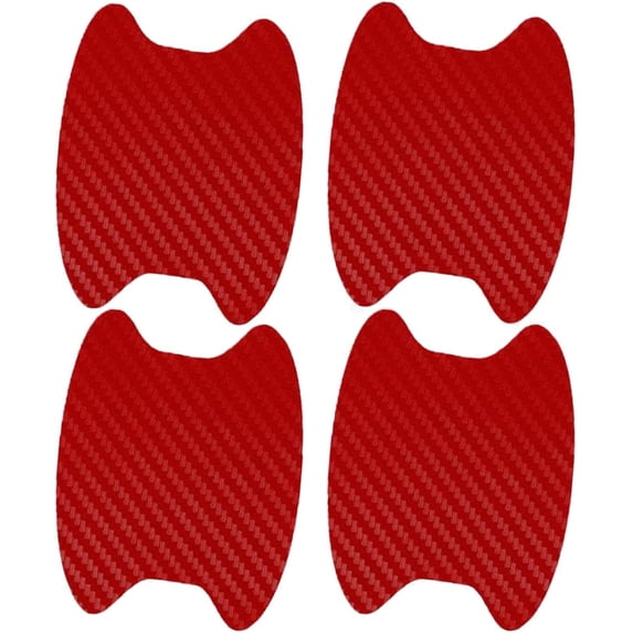 4 Pieces Premium Car Door Handle Sticker Universal Non Marking Scratch Protector Sticker Protective Pads Guard Film for Truck SUV , Red