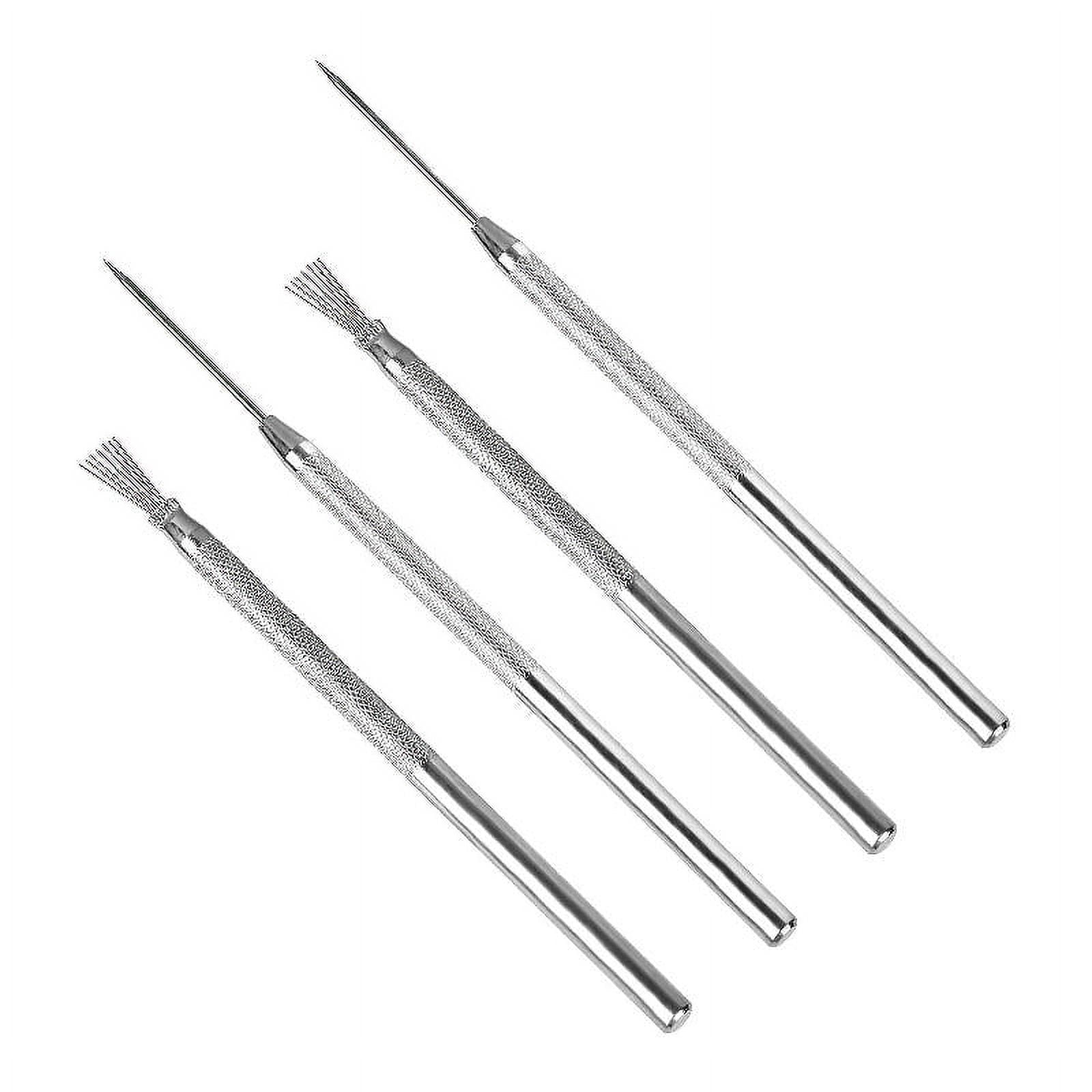 4 Pieces Professional Clay Needles Seven Needle Feather Wire Texture