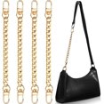 thumbnail image 1 of 4 Pieces Purse Chain Strap Purse Strap Extender DIY Flat Chain Strap Handle Bag Accessories Charms Decoration for Purse Handbags Shoulder Bag (Gold,7.9 Inch), 1 of 5