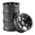 thumbnail image 1 of 4 Pieces RC Car Metal Wheel Hub Rim 5.2cm 1:10 Scale RC Touring Black, 1 of 8