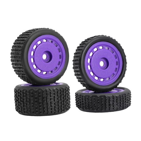 RiToEasysports 4PCS 120mm RC Crawler Tires & Wheels – Rubber With Nylon Hub For Axial SCX10 90046, GEN8 – Black