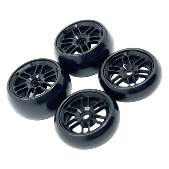 4 Pieces RC Car Tires Simulation Wheel Tire Aluminum Rims Sturdy Structure for 1/24 RC Crawler Model