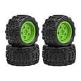 thumbnail image 1 of 4 Pieces RC Car Tires Wheels and Hubs with Aggressive Tooth Pattern for 1/18 Scale Arrma Typhon Granite, 1 of 9