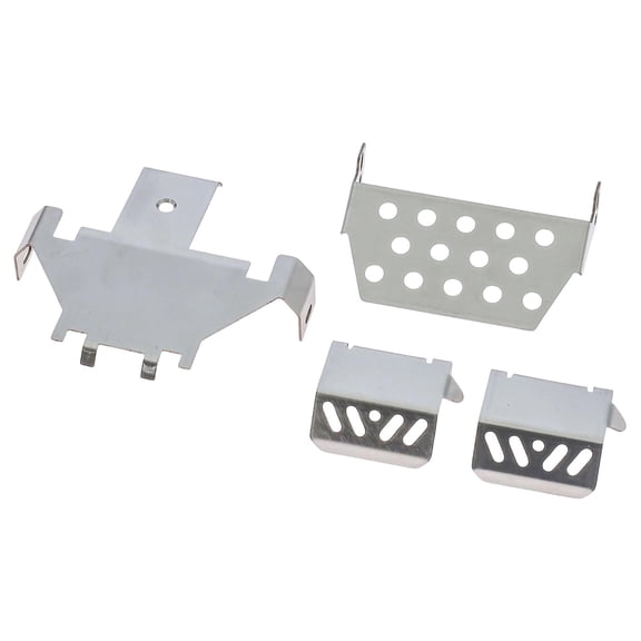 4 Pieces RC Chassis Plate Protector Stainless Steel Skid Guard Set for 1/10 Scale Car Model 104006