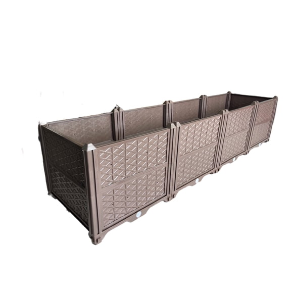 4 Pieces Raised Garden Bed, Plastic Elevated Garden Bed Kit, Free Splicing Planter Box for Vegetable Fruit Herb Growing, Planter Raised Grow Box