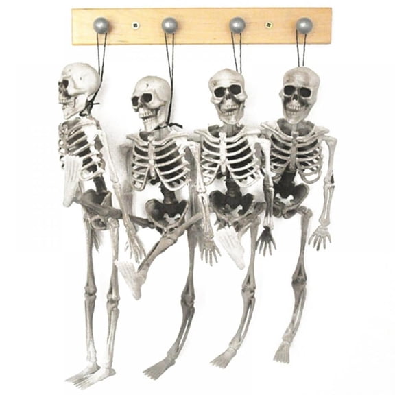 4 Pieces Realistic Skull Skeleton Human Model, 5.5 Inches Movable Skeleton Human Model Skull Full Body Mini Figure Toy for Halloween Decorations Gifts
