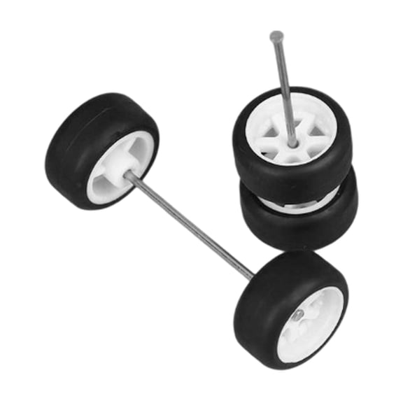 4 Pieces Remote Control Car Upgrade Wheels With Round Rod Axles Compatible 1/64 Models