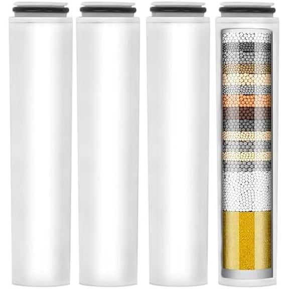 4 Pieces Replacement Filters Compatible With Cobbe® Handheld Shower Head, Water Softener Filters for Hard Water, Removes Chlorine & Heavy Metals to Improve Skin & Hair
