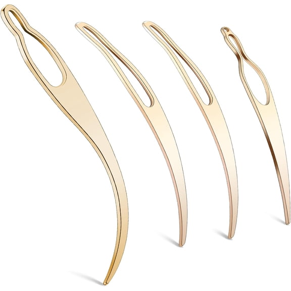 4 Pieces Retighten Tool, Dreadlock Tool for Hair, Dreadlock Crochet Needle, Loc Crochet Needle for Hair Extensions Styling Loc Maintenance(Gold)