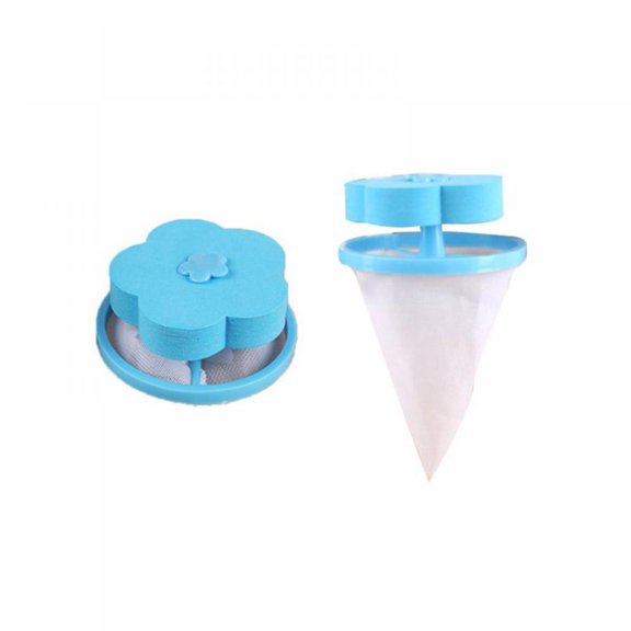 4 Pieces Reusable Washing Machine Lint Catcher Household Washing Machine Lint Mesh Bag Hair Filter Net Pouch Washer Hair Catcher (Blue, Pink)