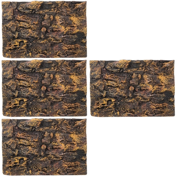 4 Pieces Rock Decorative Serpent Fish Tank Snake Terrarium Light Brown