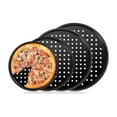 thumbnail image 1 of 4 Pieces Round Pizza Pans with Holes, Nonstick Pizza Tray for Oven, 9Inch, 10Inch, 11Inch, 12 Inch Baking Pan Set, Perforated Carbon Steel, Send Goods from Local Warehouse, 1 of 5