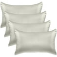 thumbnail image 1 of 4-PACK Cooling Viscose Satin Pillowcase Set with Hidden Zipper closure,King, Light Jade, 1 of 4