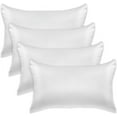 thumbnail image 1 of 4-PACK Cooling Viscose Satin Pillowcase Set with Hidden Zipper closure,King, White, 1 of 4