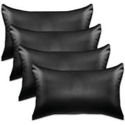 Elegant Comfort 4-PACK Cooling Viscose Satin Pillowcase Set with Hidden Zipper closure, Silky Smooth for Best Hair and Skin Care-Beautiful Gift Box-4-Piece Sati