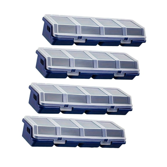 4 Pieces Screw Organizer Box Divider Storage Case with Snap Lid Protection for Workshops Garages Craft Rooms