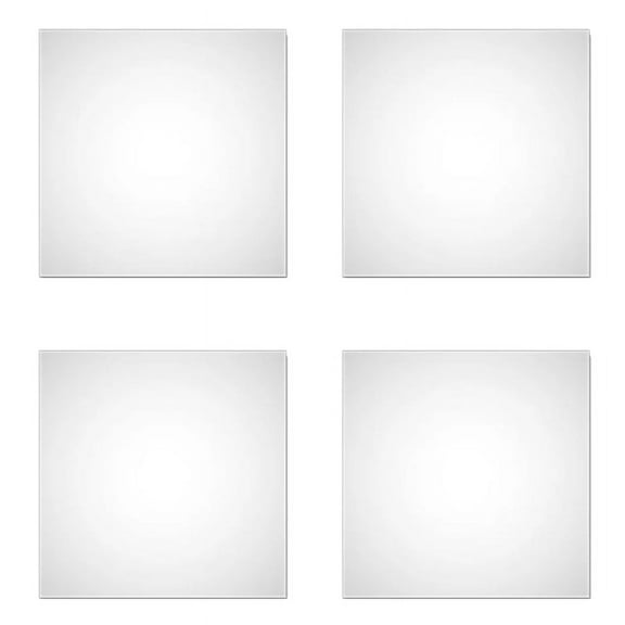 4 Pieces Self Adhesive Non-Glass Mirror Slim Flexible DIY Wall Decoration Mirror for Family Bedroom Closet Bathroom, M