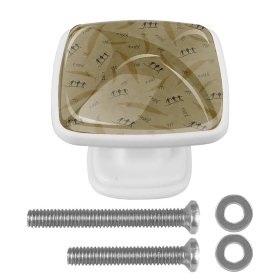4 Pieces Set Drawer Pulls Handle Square Wardrobe Cabinet Knobs with Stainless Steel Screws Furniture Kitchen Decor