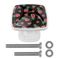 thumbnail image 1 of 4 Pieces Set Drawer Pulls Handle Square Wardrobe Cabinet Knobs with Stainless Steel Screws Furniture Kitchen Decor, 1 of 1