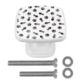 thumbnail image 1 of 4 Pieces Set Drawer Pulls Handle Square Wardrobe Cabinet Knobs with Stainless Steel Screws Furniture Kitchen Decor, 1 of 5