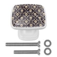 thumbnail image 1 of 4 Pieces Set Drawer Pulls Handle Square Wardrobe Cabinet Knobs with Stainless Steel Screws Furniture Kitchen Decor, 1 of 5