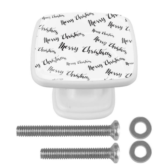 4 Pieces Set Drawer Pulls Handle Square Wardrobe Cabinet Knobs with Stainless Steel Screws Furniture Kitchen Decor