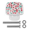 thumbnail image 1 of 4 Pieces Set Drawer Pulls Handle Square Wardrobe Cabinet Knobs with Stainless Steel Screws Furniture Kitchen Decor, 1 of 5