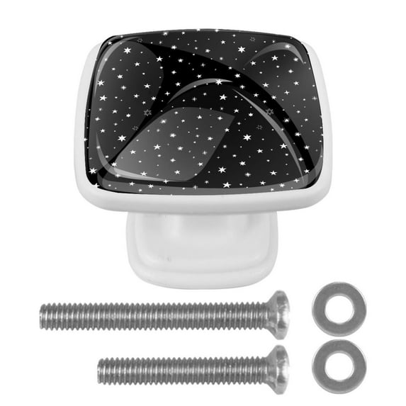 4 Pieces Set Drawer Pulls Handle Square Wardrobe Cabinet Knobs with Stainless Steel Screws Furniture Kitchen Decor