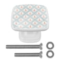 thumbnail image 1 of 4 Pieces Set Drawer Pulls Handle Square Wardrobe Cabinet Knobs with Stainless Steel Screws Furniture Kitchen Decor, 1 of 5
