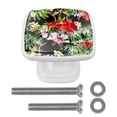 thumbnail image 1 of 4 Pieces Set Drawer Pulls Handle Square Wardrobe Cabinet Knobs with Stainless Steel Screws Furniture Kitchen Decor, 1 of 5