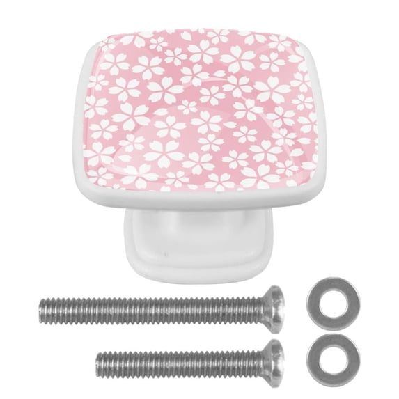 4 Pieces Set Drawer Pulls Handle Square Wardrobe Cabinet Knobs with Stainless Steel Screws Furniture Kitchen Decor