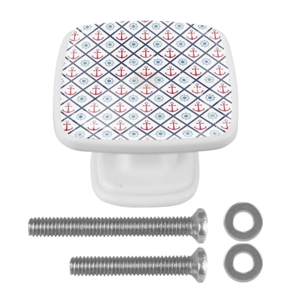 4 Pieces Set Drawer Pulls Handle Square Wardrobe Cabinet Knobs with Stainless Steel Screws Furniture Kitchen Decor