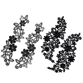 4 Pieces / Set Floral Iron on Embroidered Applique Patch Embroidered Lace Fabric