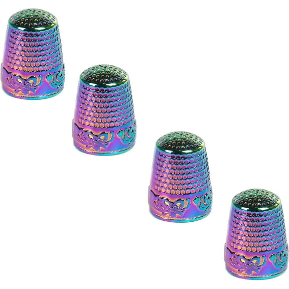 4 Pieces Sewing Thimble, Metal Sewing Thimble Finger Protector, Accessories DIY Sewing Tool, Dazzle