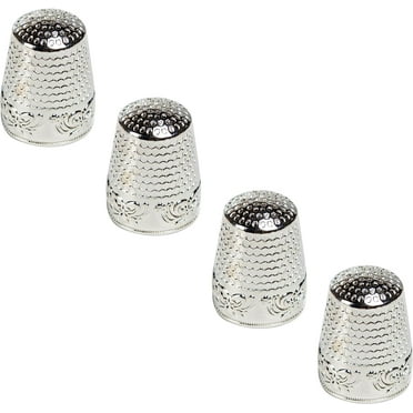 4 Pieces Sewing Thimble, Metal Sewing Thimble Finger Protector, Accessories DIY Sewing Tool Silver