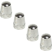 4 Pieces Sewing Thimble, Metal Sewing Thimble Finger Protector, Accessories DIY Sewing Tool Silver