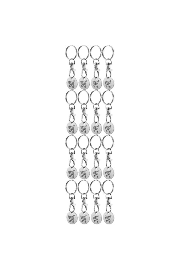 Set of 4 Shopping Tokens with Keychain for Grocery Trolleys and Carts