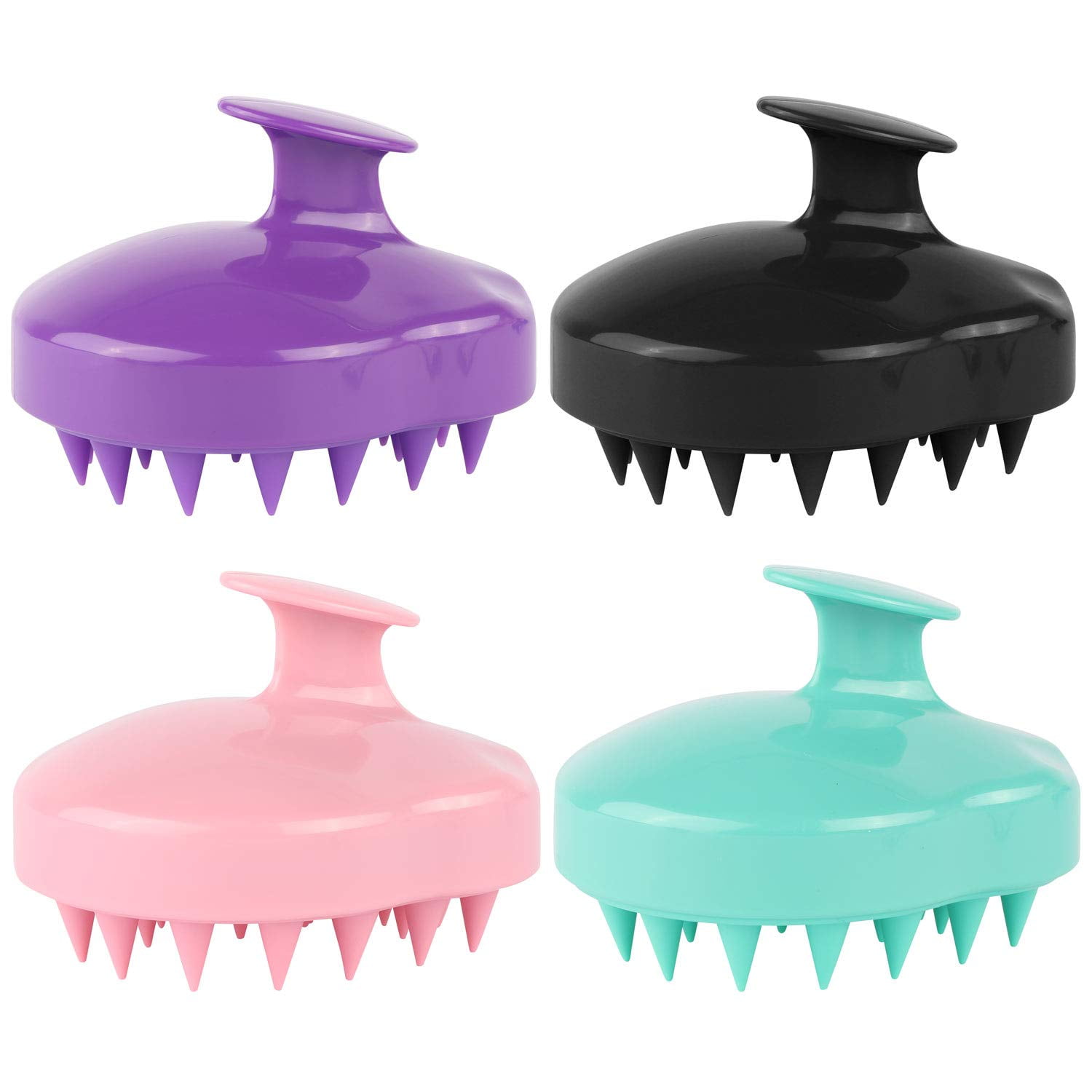 4 Pieces Silicone Hair Scalp Massager Shampoo Brush Scalp Scrubber ...