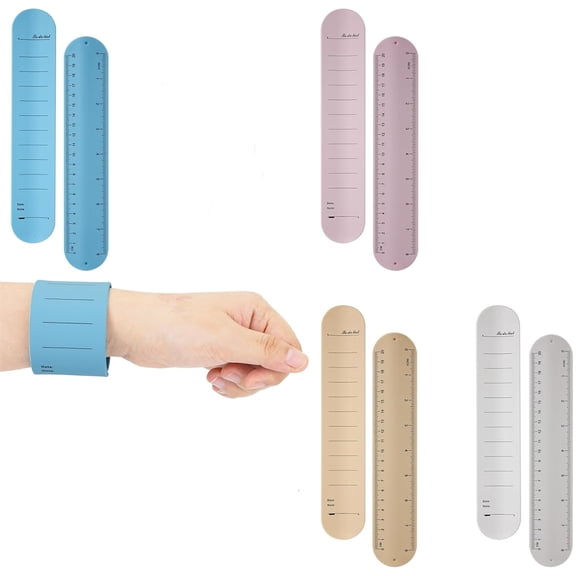 4 Pieces Silicone Slap Bracelets,Memo Wrist Band,Wrist Notepad to Do List,Reusable Nurse Wrist Notepad with Ruler,Waterproof Erasable Wrist Strap for Student Teacher Nurse Work Supplies,4 Colors