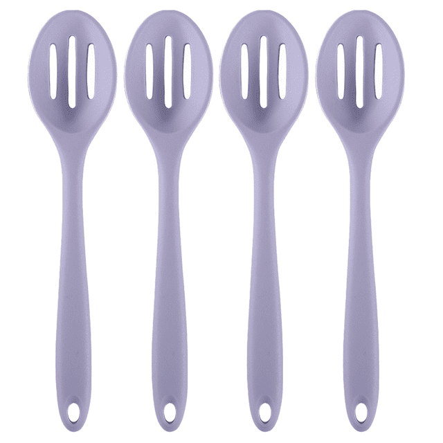 4 Pieces Silicone Slotted Spoons Silicone Nonstick Mixing Spoon Heat Resistant for Baking, Serving and Stirring