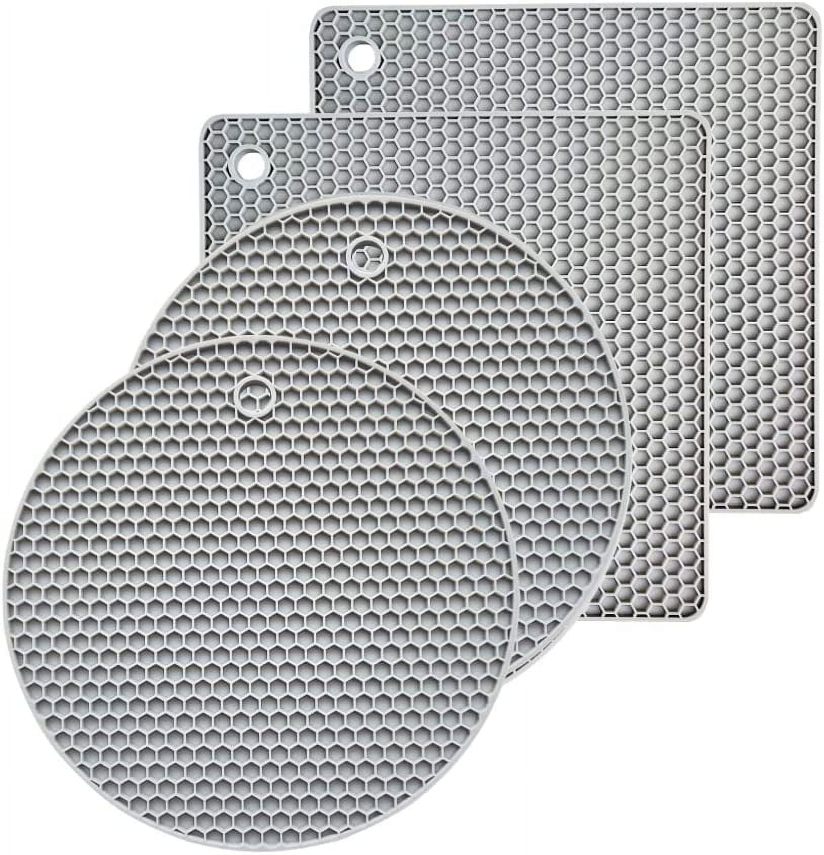 4 Pieces Silicone Trivet Mats Pot Holder Pads Oven Mitts - View #12