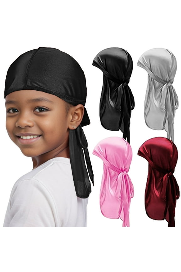 Silky, Premium, Deluxe Du-rag for kids Waves, 4 Pack