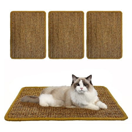 4 Pieces Sisal Cat Scratching Mat for Indoor Cats,Sisal Fabric Floor Cat Scratching Rug Cat Grind Claws and Sofa Protector