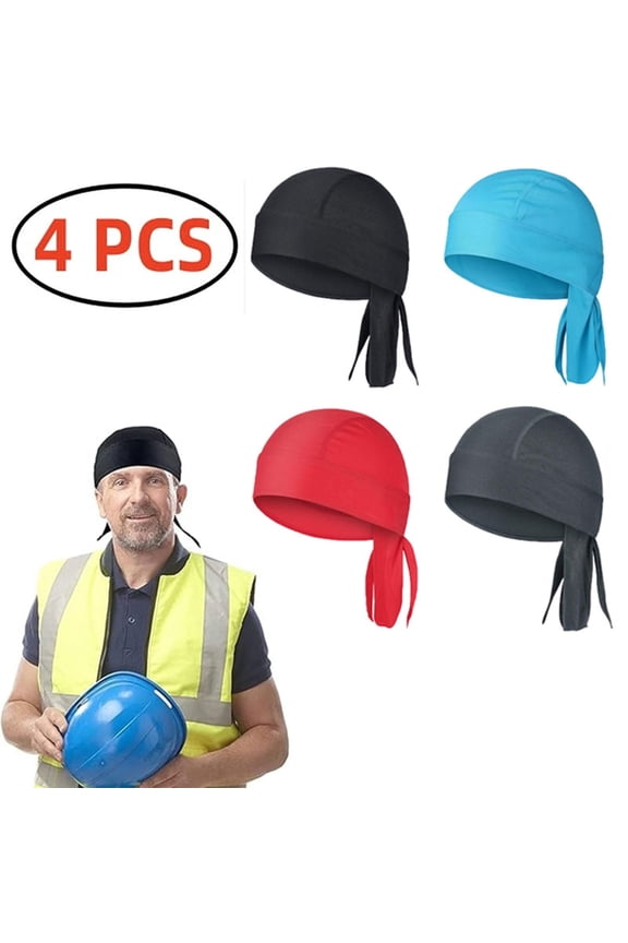 4 Pieces Skull Cap Helmet Liner Beanie, Cooling Mesh Cycling Running Hat for Men Women, Fits Under Helmets