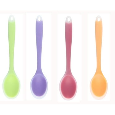 4 Pieces Small Multicolored Silicone Spoons Nonstick Kitchen Spoon Silicone Serving Spoon Stirring Spoon for Kitchen Cooking Baking Stirring Mixing Tools
